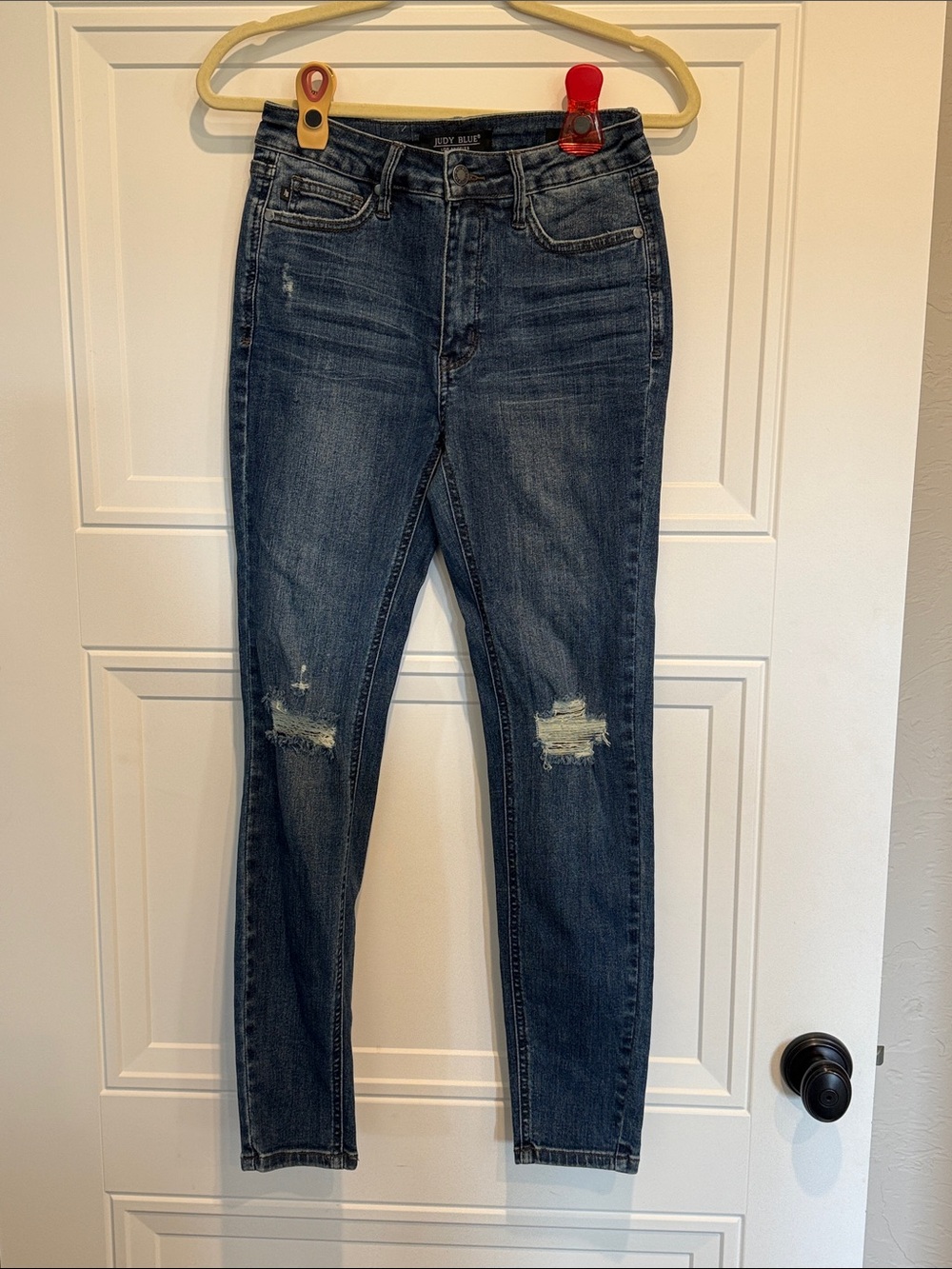 Judy Blue Dark Blue Distressed Skinny Jeans